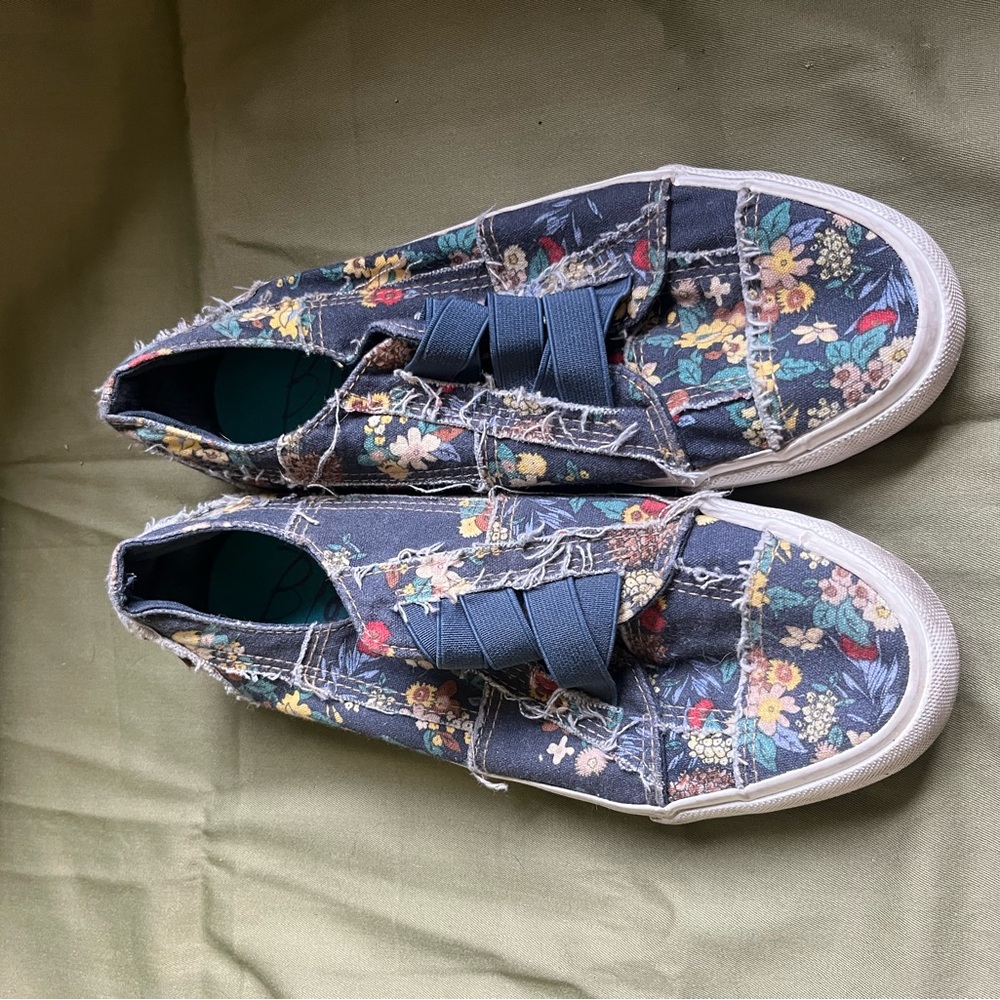 Blowfish Floral Canvas Flats - Blue and Multicolor